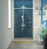 Sealskin Contour Schuifdeur voor nis 140x200 cm, 6 mm helder veiligheidsglas met antikalklaag Mat wit