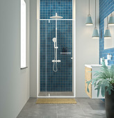 Sealskin Contour Draaideur voor nis 100x200 cm, 6 mm helder veiligheidsglas met antikalklaag Mat wit