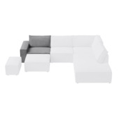 Modulaire bank James eindstuk rib vergrijsd groen