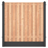 Hout-beton schutting Douglas antraciet per meter