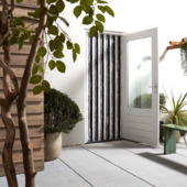 Livn deurgordijn Chenille grijs/zwart/wit 100x230 cm