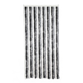 Livn deurgordijn Chenille grijs/zwart/wit 100x230 cm