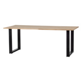 WOOOD eettafel Tablo eiken met U-poot 180 x 90 cm blad 2,4 cm