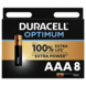 Duracell Batterij AAA Alkaline Optimum 8 stuks