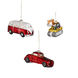 Kerst Ornament Bestelwagen Oldtimer Graafmachine - L11,5 x B4,5 x H5,5 cm - Rood per stuk