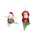 Kerst Ornament Kerstman L5,5 x B5,5 x H15,5 cm - Rood/Groen per stuk