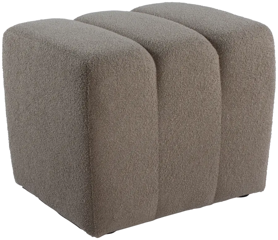 KARWEI poef Erie bouclé taupe