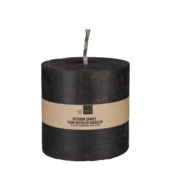 Pilaarkaars recycled parafine zwart outdoor PDQ - h15xd15cm