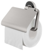 Tiger toiletrolhouder Cooper met klep RVS geborsteld / Zwart