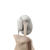 Tiger handdoekhaak Cooper medium met zelfklevende wandsteun RVS geborsteld