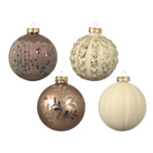 Kerstballen divers bruin wit