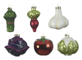 Ornamenten glas groente divers per stuk