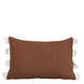 Kussen Streep padded donkerbruin 55 x 35 cm