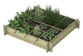 Compacte moestuinbak met gronddoek 120x120 cm