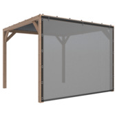 Silvano pergola douglas 324 x 324 cm met schaduwdoek en zijdoek