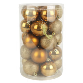 Christmas Goods kerstballen mix kunststof 25 stuks koper Ø 16 cm