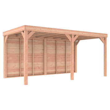 Overkapping Douglas Hout met Achterwand 270x522 cm kopen? tuinhuizen | Karwei