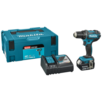 Makita 18V LXT accuboormachine DDF482RF1J incl. accu+snellader in M-BOX2