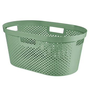 Curver Dots wasmand 40 liter groen deksel keukenaccessoires Karwei