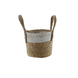 Mand zeegras naturel/wit D26H23 cm