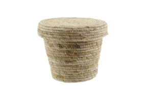 Mand mais husk inclusief deksel naturel D23H20CM