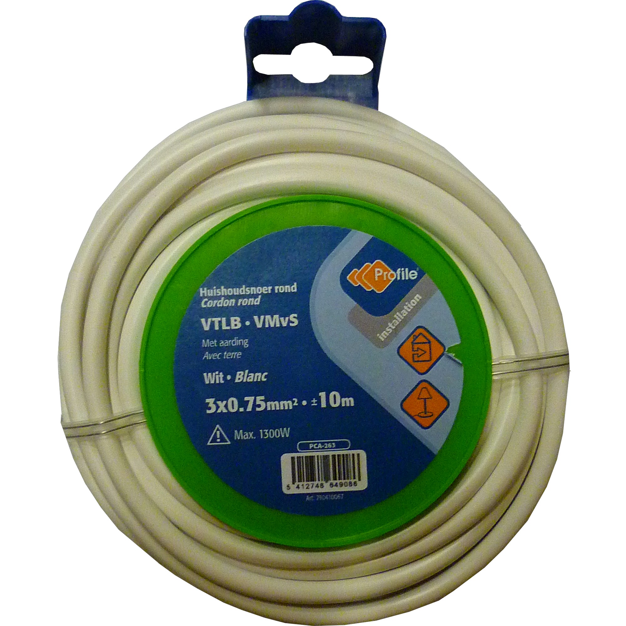 Profile Stroomkabel Rond Wit 3X 075 Mm 10 profile kopen in de aanbieding
