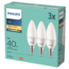 Philips LED 3pack E14 kaars frosted 40W non-dim