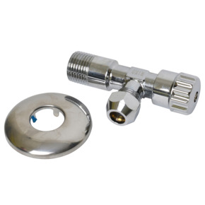 Sanivesk Hoekstopkraan + Rozet 1/2"Mx10mm Chroom