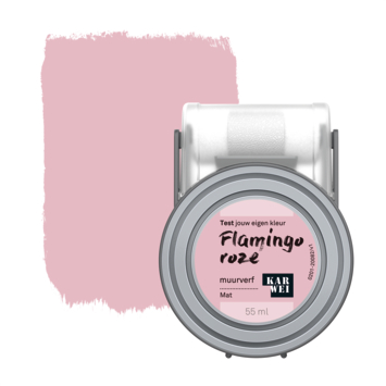 Karwei Kleurtester muurverf mat flamingo roze 55 ml