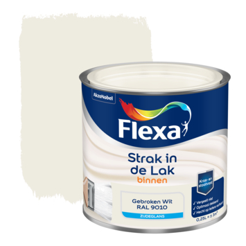 Flexa Strak in de lak voor binnen ral 9010 gebroken wit zijdeglans 250 ml