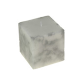 Kaars marmeren vierkant wit 7 cm