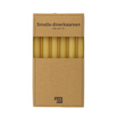 Kaars diner smal geel 17 cm - set van 12