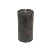 Kaars stomp rustiek zwart 13 x 6,8 cm