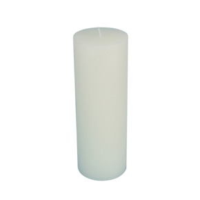 Kaars stomp rustiek wit 19 x 6,8 cm