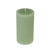 Kaars stomp rustiek ribbel mint 13 x 6,8 cm