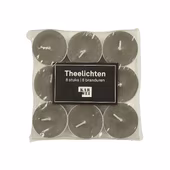 Theelichten donkergrijs 18 stuks 