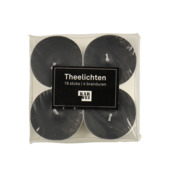 Theelichten maxi zwart 8 stuks