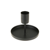 Kaarsenhouder Joyce metaal zwart 8 x 7,5 cm