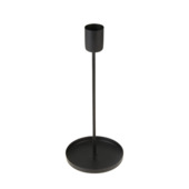 Kaarsenhouder Rose metaal zwart 8 x 20 cm