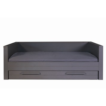 Ruwe olie Idool Behandeling WOOOD bedbank Dennis grenen staalgrijs 73x101x219 cm | Karwei