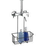 Wenko douchecaddy Milo om aan kraan te hangen zwart RVS