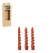 Gedraaide Dinerkaars - Set van 3 - H18,5 x Ø2,4 cm - Rood