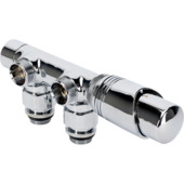 Sanivesk Luxe Radiator Onderblok Set Haaks Chroom