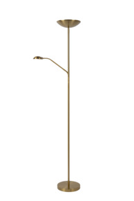 Lucide vloerlamp Zenith messing dimbaar