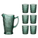 Drinkset - Set van 7 - L25 x B23 x H24 cm - Glas - Groen