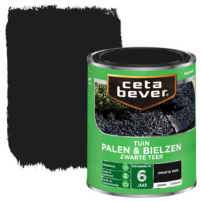 CetaBever zwarte teer Palen & Bielzen zijdeglans dekkend 750 ml