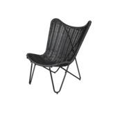 KARWEI vlinderstoel Vydjanti zwart wicker