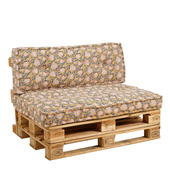 Palletkussens Oker Bloemenprint 120x80 cm