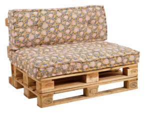 Palletkussens Oker Bloemenprint 120x80 cm