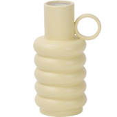 Vaas keramiek geribbeld geel 18 cm